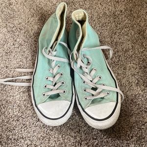 Teal high top converse